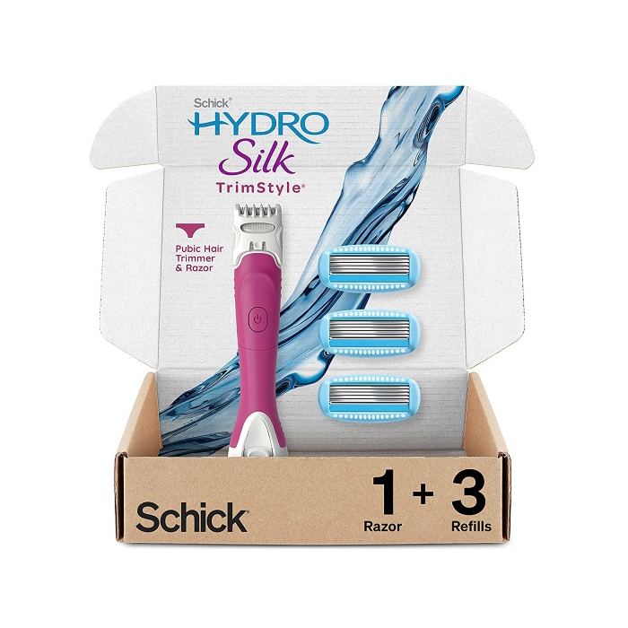 Schick Hydro Silk TrimStyle Moisturizing Razor for Women with Bikini Trimmer and 3 Refills