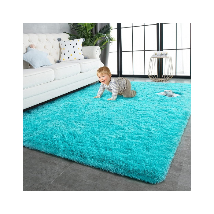 TWINNIS Super Soft Shaggy Rug in Blue.