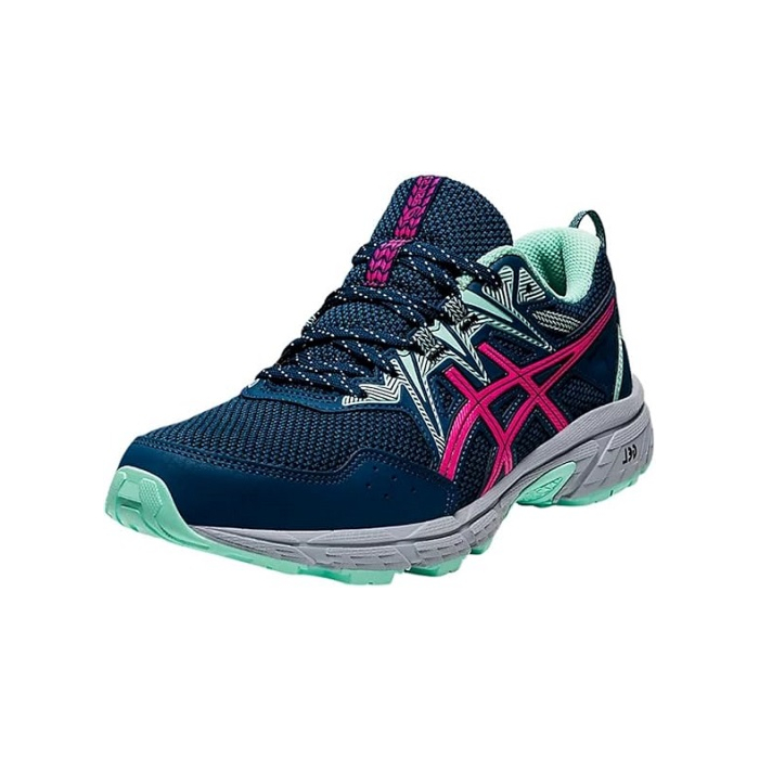 ASICS Women's Gel-Venture 8 Running Shoes in Mako Blue, Pink Glofor superior comfort on trails and everyday adventures.