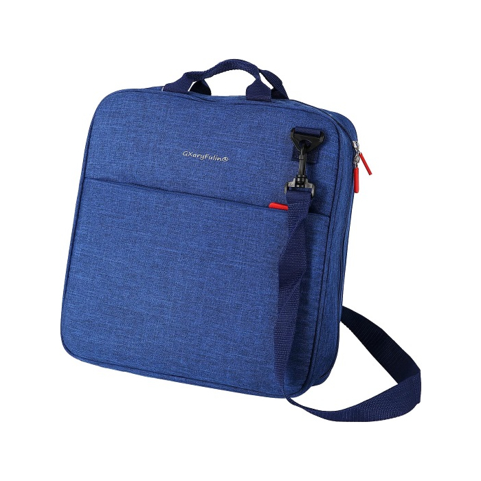 GXaryFulin Zipper Binder with Shoulder Strap & Handle, 3 O-Ring Binder for Office & School Supplies (2 inch, Blue)