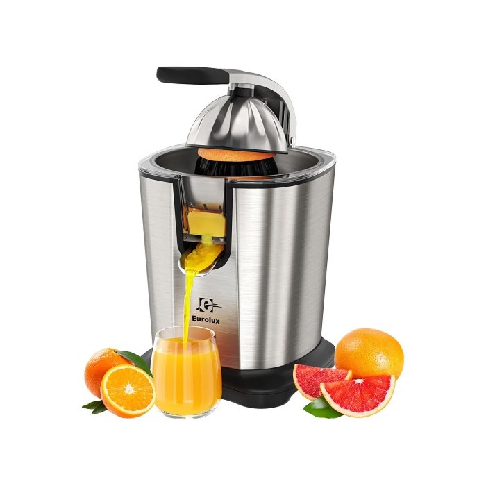 Eurolux Power Pro Electric Citrus Juicer in stainless steel finish.