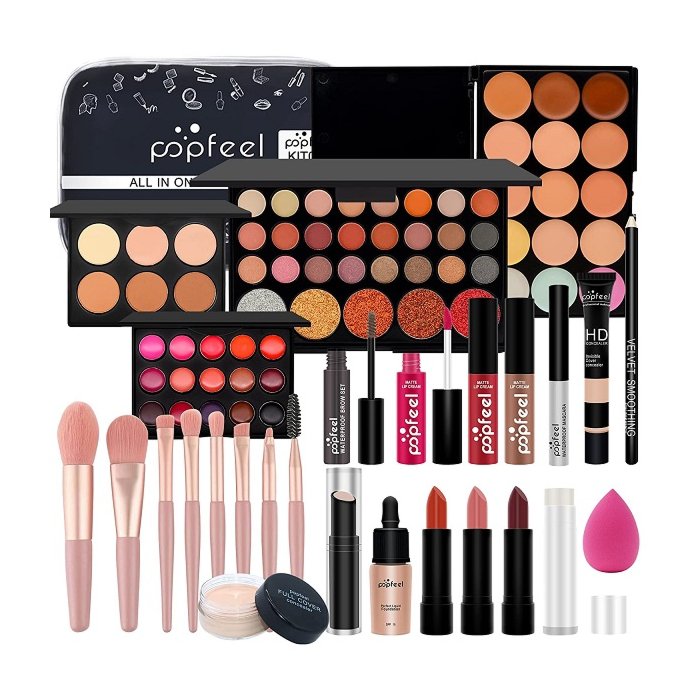 Makeup Kit All-in-one Makeup Gift Set for Women Full Kit, Include Makeup Brush Set, Eyeshadow Palette, Lip Gloss Set, Lipstick, Blush, Foundation, Concealer, Mascara, Eyebrow Pencil