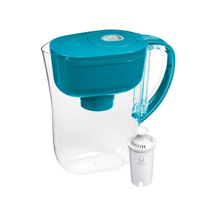 Brita Metro Water Filter Pitcher with SmartLight Filter Change Indicator, BPA-Free, Replaces 1,800 Plastic Water Bottles a Year, Lasts Two Months, Includes 1 Filter, Small - 6-Cup Capacity, Turquoise