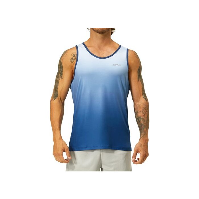 Men's quick-dry tank top in Navy Gradient, perfect for workouts at the gym, running, or training.