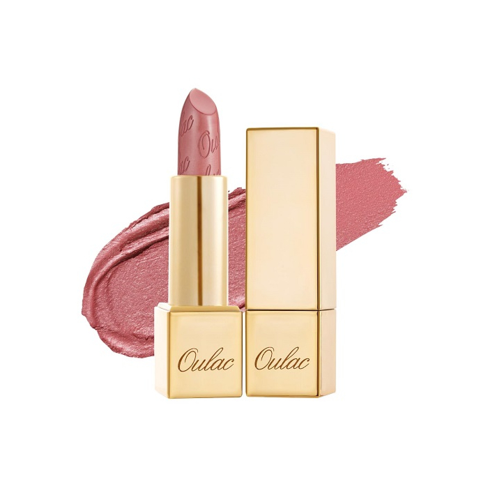 Oulac Light Pink Lipstick for Women with Metallic 3D Shine