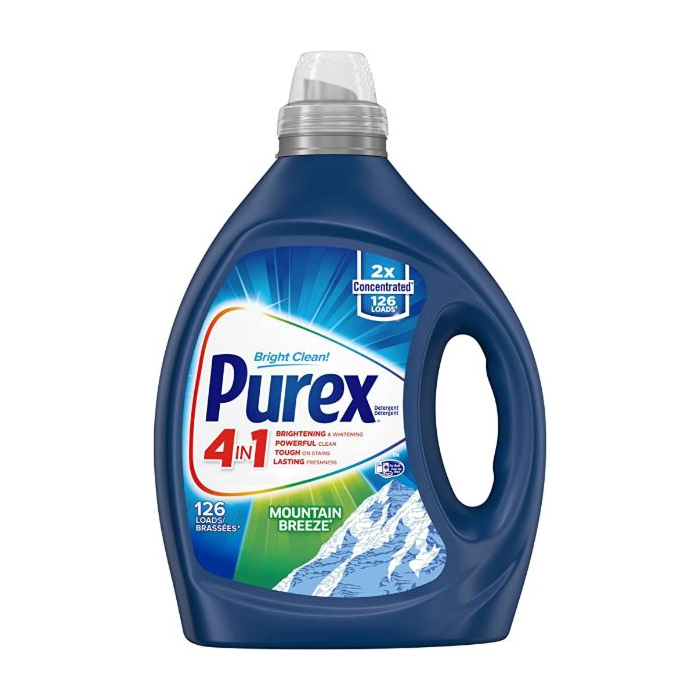 Purex Liquid Laundry Detergent, Mountain Breeze, 2X Concentrated, 126 Loads