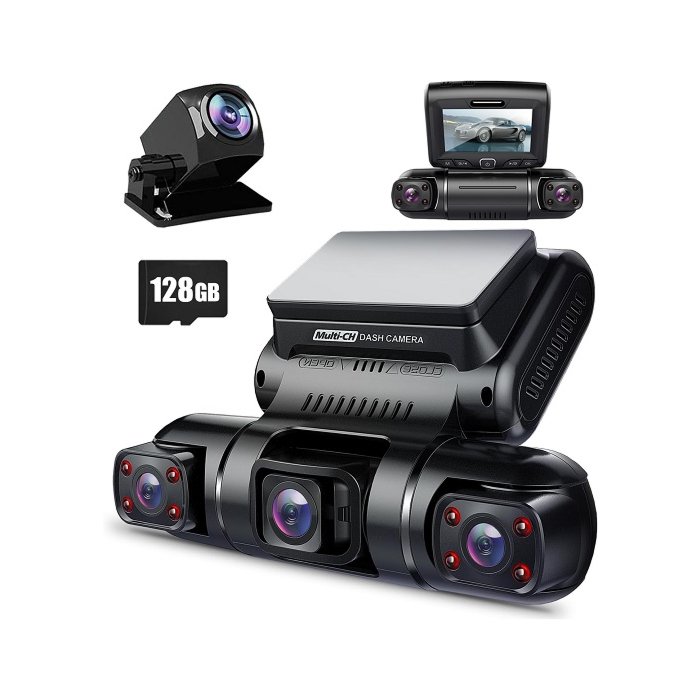 PRUVEEO D90-4CH Dash Cam with 4 Lenses for 360° Car Coverage