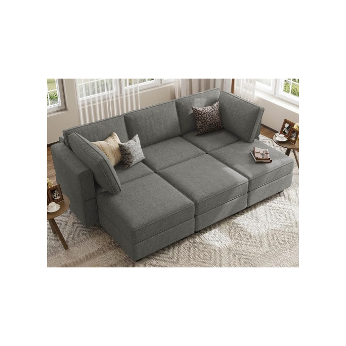 Belffin Modular Sectional Sofa in Grey - Modern Comfort & Style