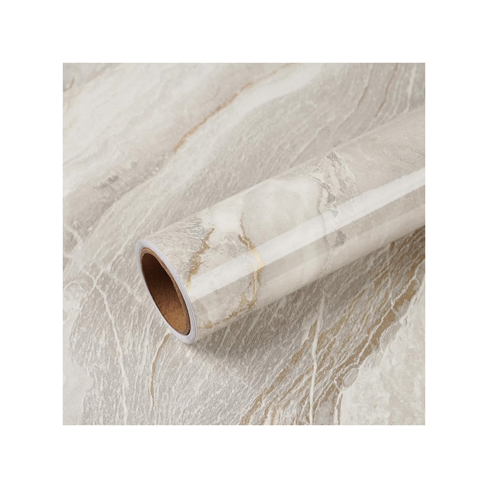 VEELIKE 15.7''x118'' Beige Gold Liquid Marble Contact Paper for Countertops Peel and Stick Waterproof Granite Countertop Paper Self Adhesive Marble Wallpaper Vinyl Roll for Kitchen Bathroom Table Wall