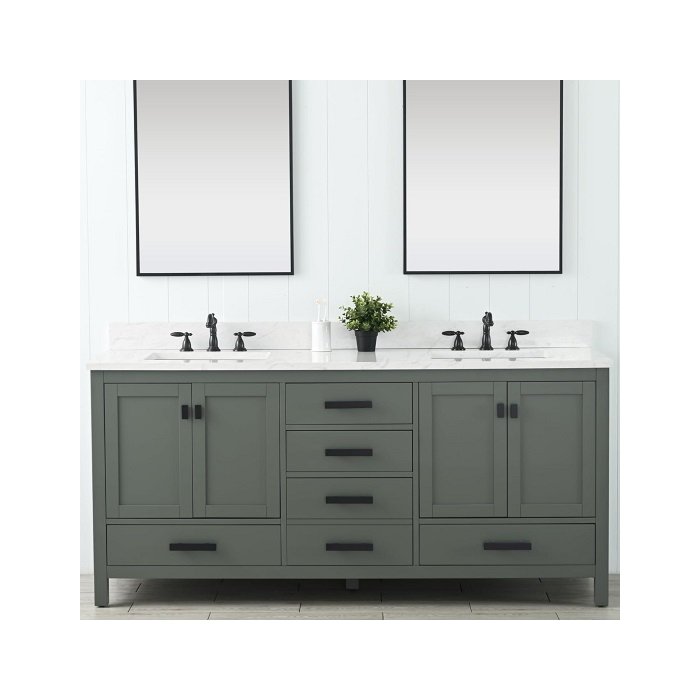 Design Element 72-inch green bathroom vanity with double sinks