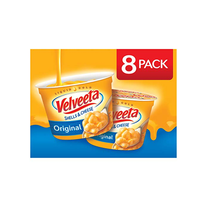 Velveeta Shells & Cheese Original Microwavable Macaroni and Cheese Cups, Thanksgiving and Christmas Dinner (8 ct Pack, 2.39 oz Cups)