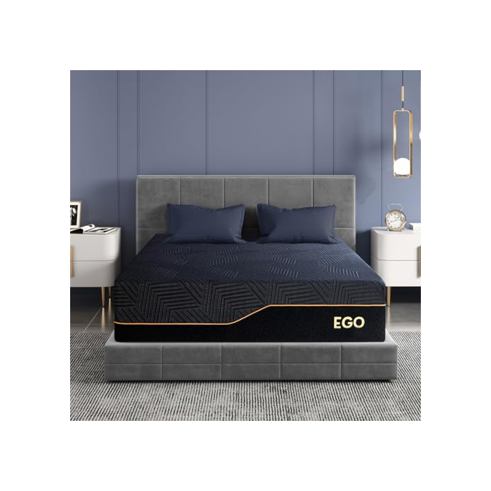 12-inch Copper Gel Memory Foam Queen Mattress - Plush comfort and pressure relief.