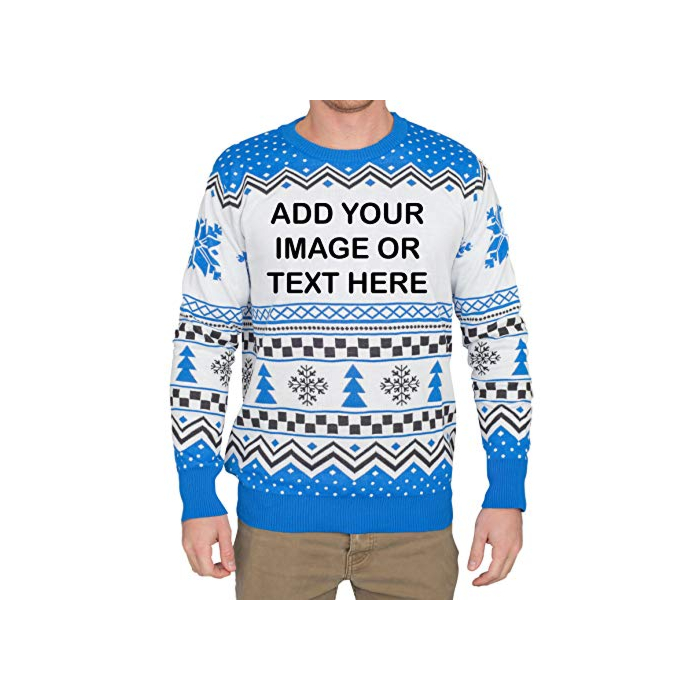 Custom Sublimation Ugly Christmas Sweater Blue/Black