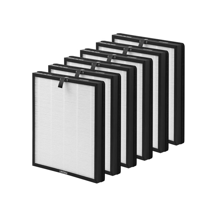 XBWW 6 Packs HY4866 Replacement Filters Compatible with MORENTO HY4866, WESTHEY HY4866, YIOU M1 and FETIONS FT5000 Air Cleaner Purifiers, with H13 True HEPA and Activated Carbon Filter