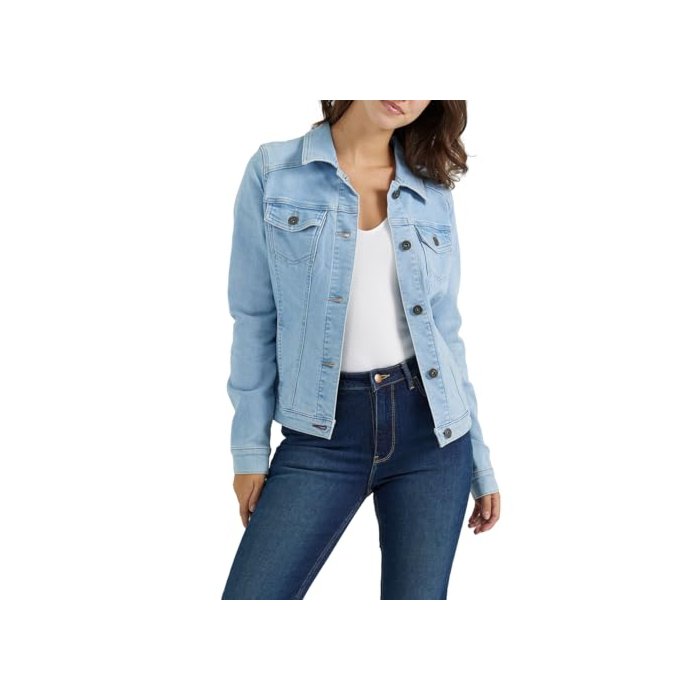 Wrangler Authentics Women's Stretch Denim Jacket, Light Wash, Medium