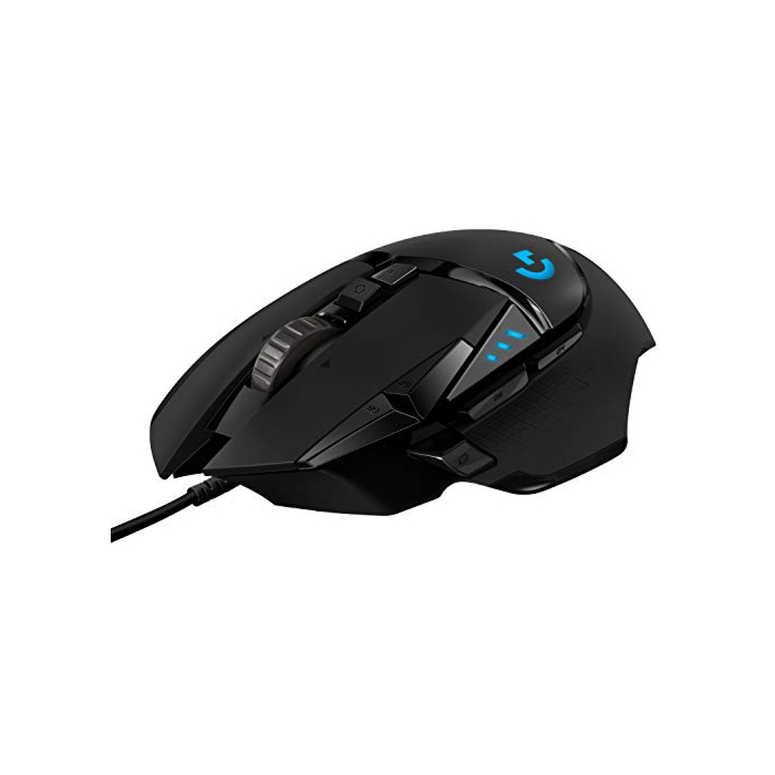 Logitech G502 HERO High Performance Wired Gaming Mouse, HERO 25K Sensor, 25,600 DPI, RGB, Adjustable Weights, 11 Programmable Buttons, On-Board Memory, PC / Mac