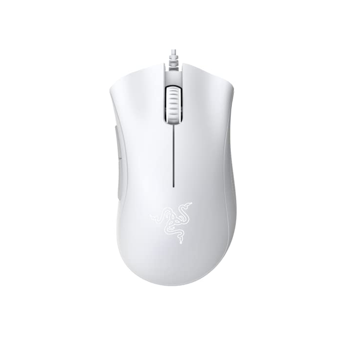 Razer DeathAdder Essential Gaming Mouse: 6400 DPI Optical Sensor - 5 Programmable Buttons - Mechanical Switches - Rubber Side Grips - Mercury White