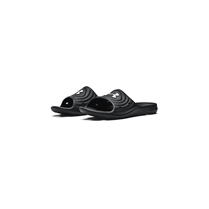 Under Armour mens Locker Iv Slide Sandal, Black Black White 001, 12 US