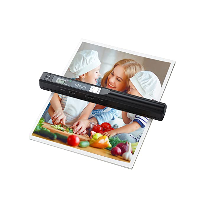 Hczrc Portable Scanner, Photo Scanner for A4 Documents, Handheld Scanner for Business, Photo, Picture, Receipts, Books, JPG/PDF Format Selection, UP to 900 DPI, with 16G SD Car