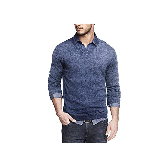 COOFANDY Men Contrast Sweater Cotton Relaxed Business Basic Long Sleeve Fall Top