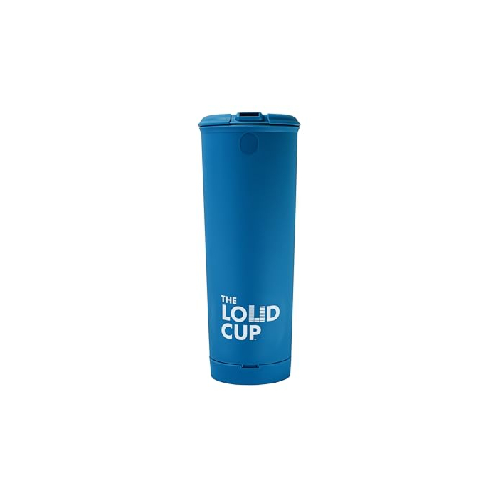 The LoudCup 20 oz Tumbler + Stadium Horn with Snap-Fit Lid (Heron Navy) - Insulated Cup Reusable Water Bottle Coffee Travel Mug - Worlds Loudest Cup for Game Day