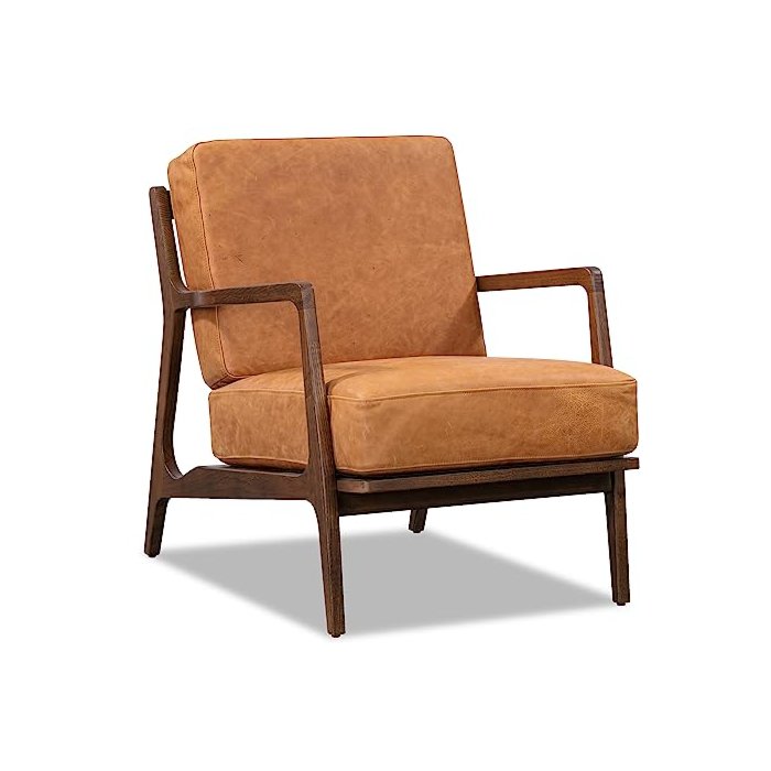 POLY & BARK Verity Lounge Chair, Single, Cognac Tan