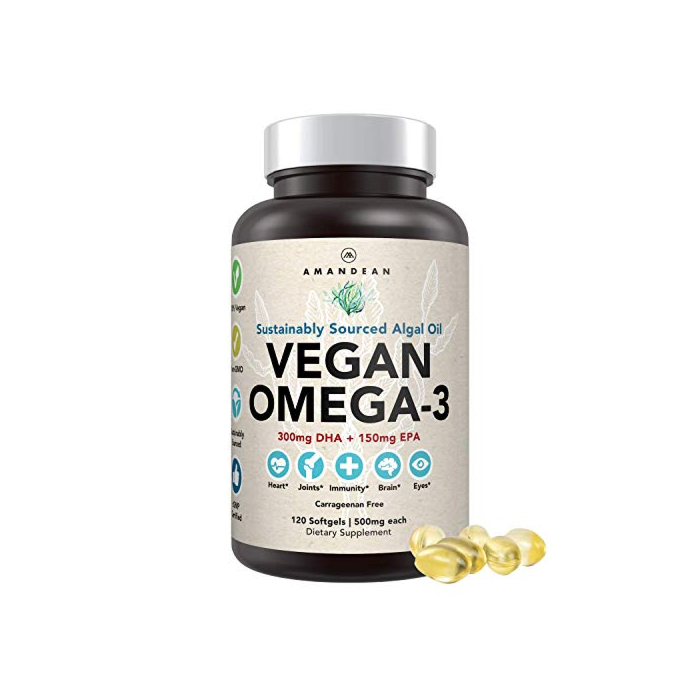 Premium Vegan Omega-3 Supplement. Fish Oil Alternative! Plant Based DHA & EPA Algae Oil. 120 Carrageenan Free Softgels. Marine Algal Essential Fatty Acids. Joint, Heart, Skin, Brain, Eye, Immune Care.