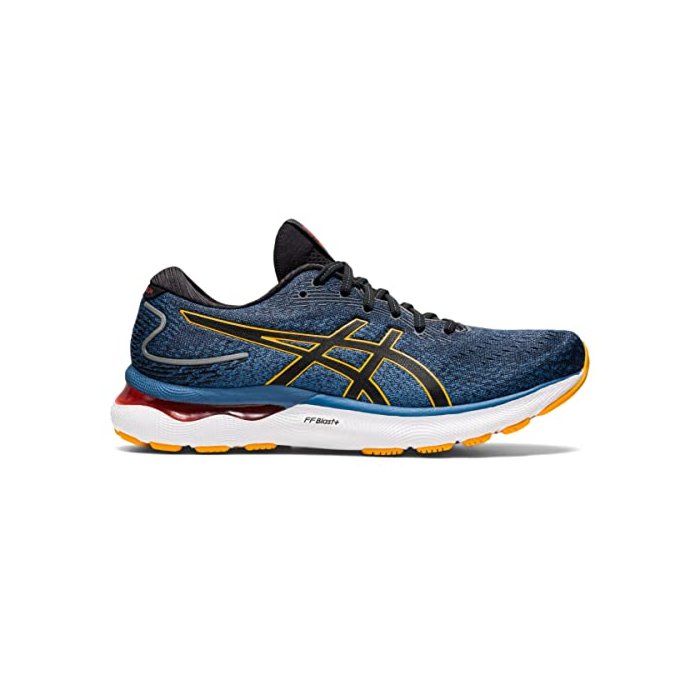 ASICS Men's Gel-Nimbus 24 Running Shoes, 8, Azure/Amber